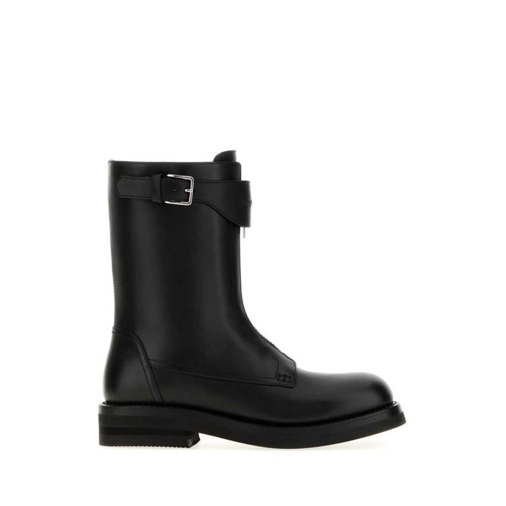 Alexander Mcqueen Men Black Leather Boots